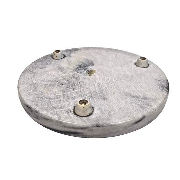 Vintage Marble Cheese Board Plate, Glass Cloche Dome, Footed Base, 7.5" Diameter - Picture 7 of 7